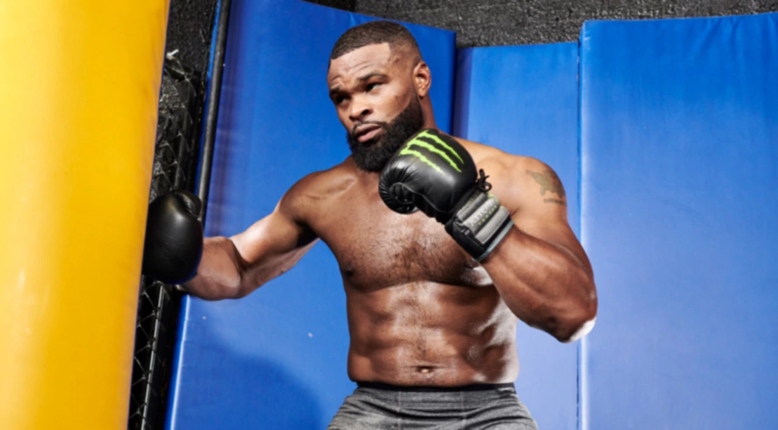 UFC Welterweight Champ Tyron Woodley ' s Título-Card Entrenamiento